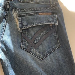 William Rast straight leg distressed jeans